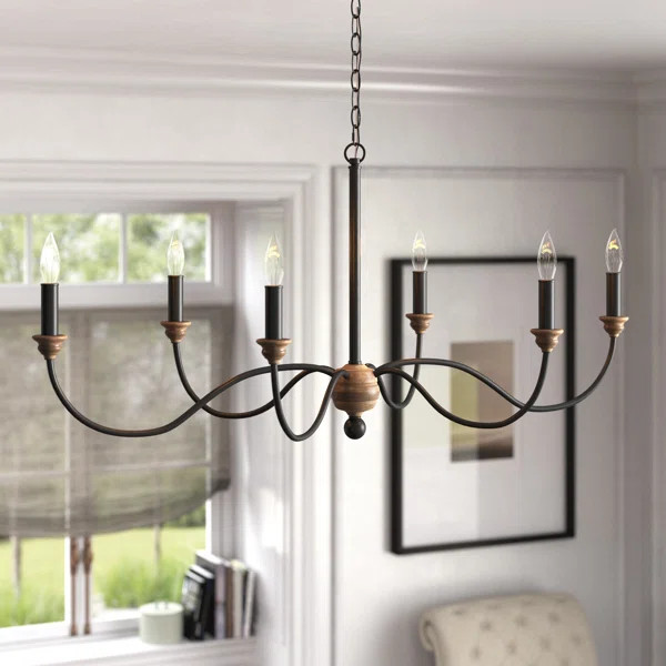 Natchez 6 - Light Candle Style Classic Chandelier with Resin Accents | Wayfair Professional