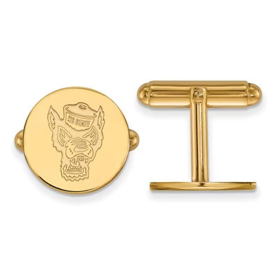 Black Bow Jewelry 14k Yellow Gold Plated Sterling Silver North Carolina State Wolfpack NCAA Cuff Links | Target