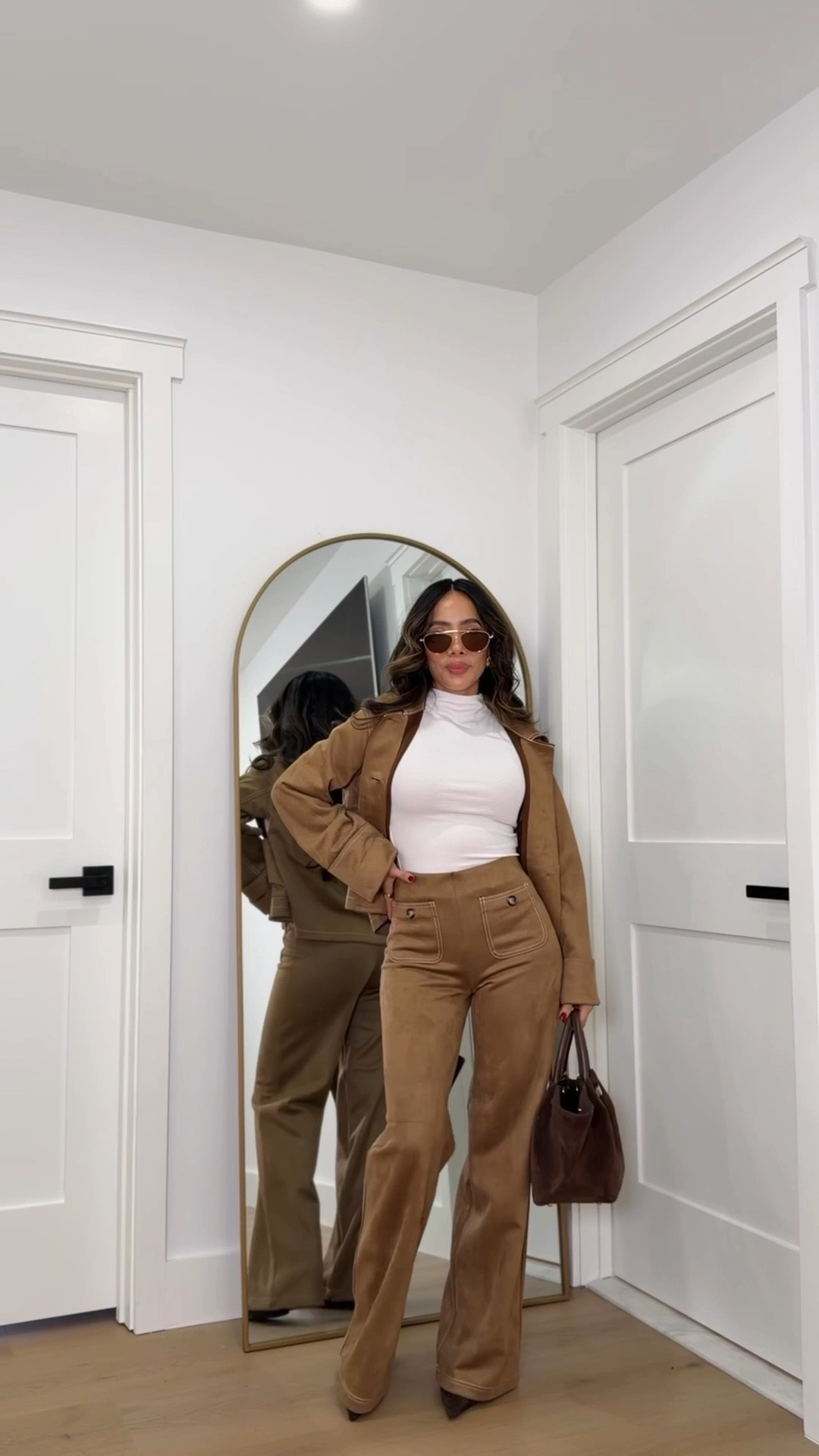 New from H&M! 
Loving this faux suede set and its petite fur friendly 🙌🏼
Wearing size XS 

#LTKgrwm #LTKootd #LTKPetite