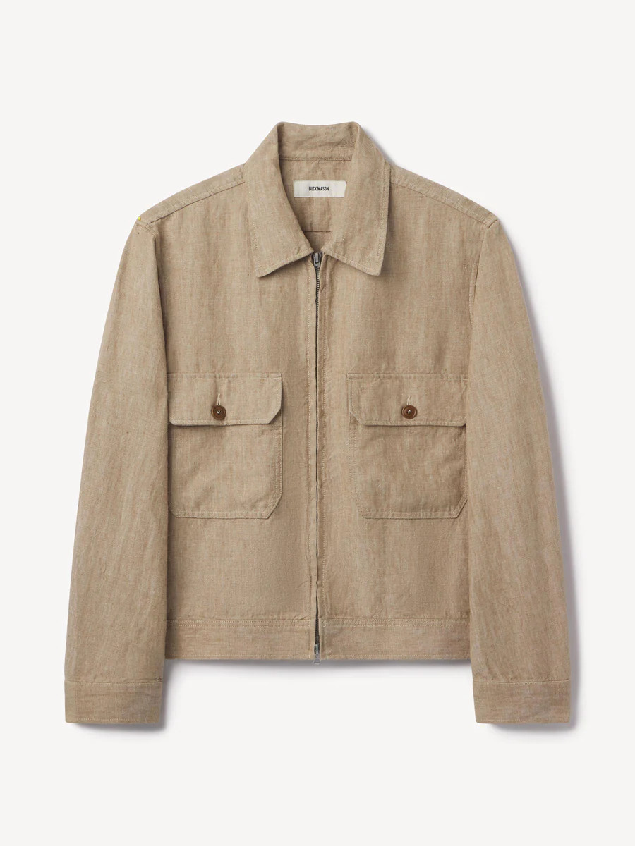 Khaki Loomed Linen Station Jacket - Buck Mason- Modern American Classics | Buck Mason