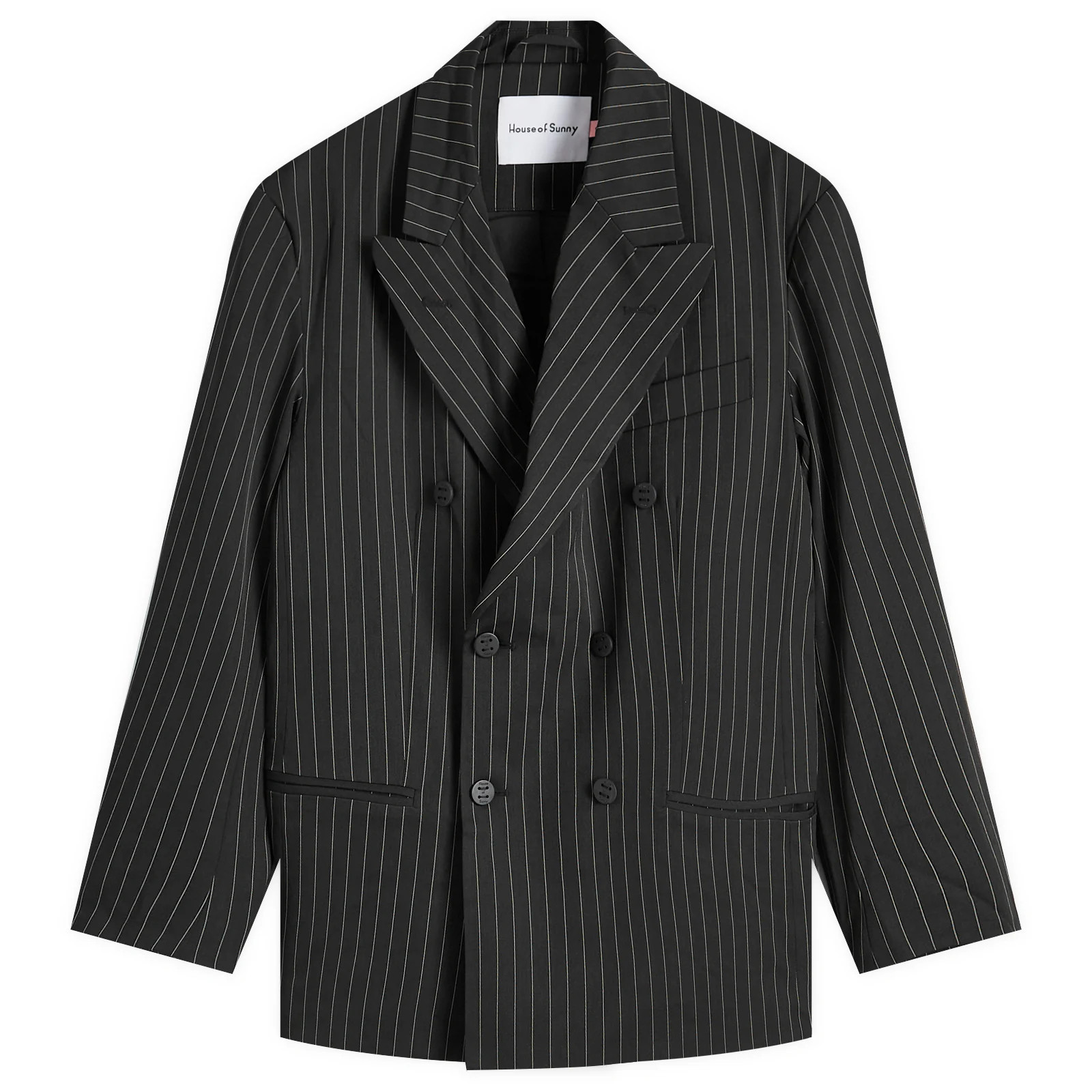 House Of Sunny Women's The Pinstripe Blazer in Jet Black, Size X-Large | END. Clothing | END. Clothing