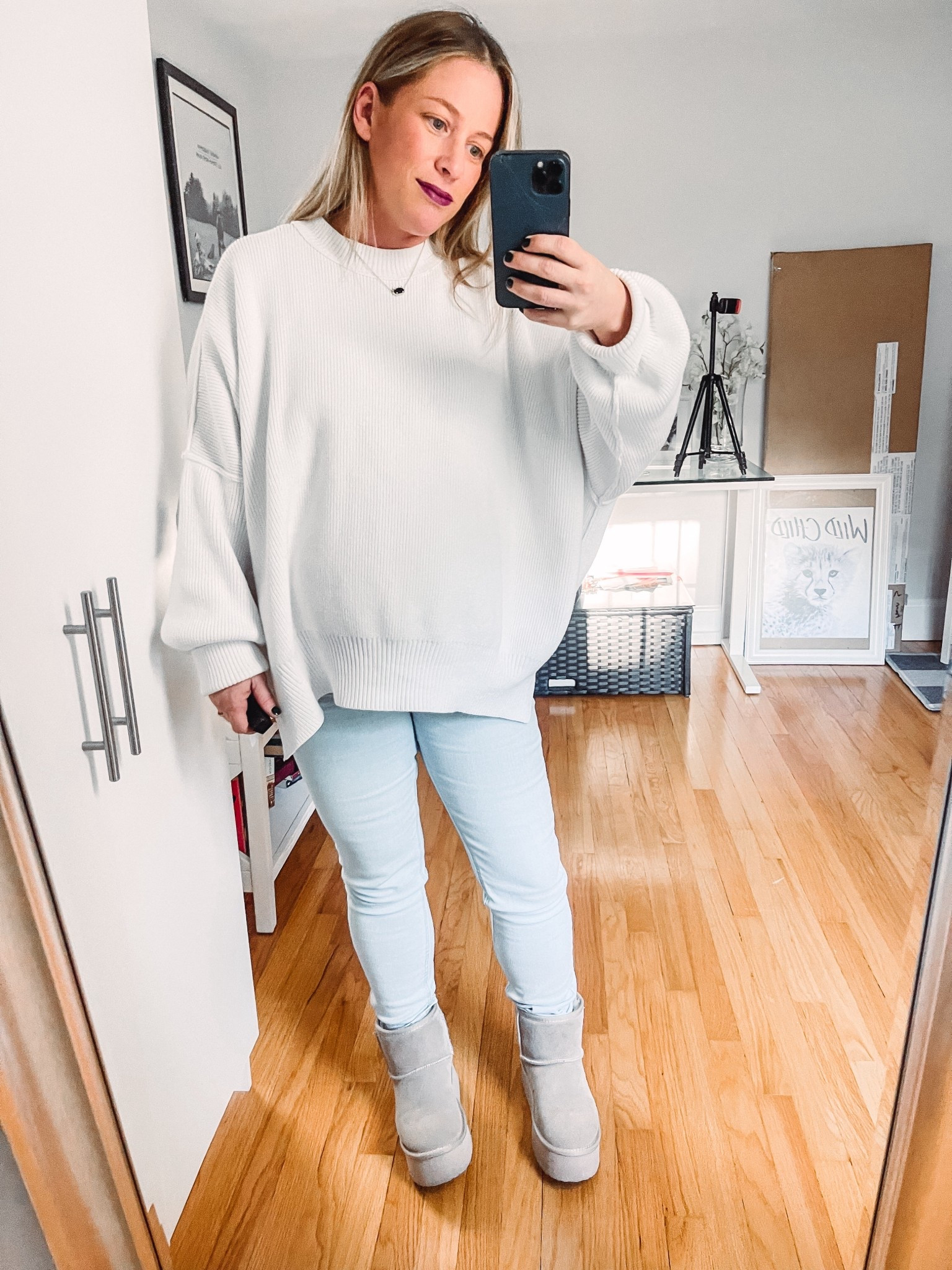 White oversized knit sweater easy street free people and similar items! 
Cat pendant, Mini platform Ugg in a light sand color. Excellent quality! Fit smaller than regular Ugg , Deep red/purple lip 


#LTKBump #LTKBeauty #LTKShoeCrush