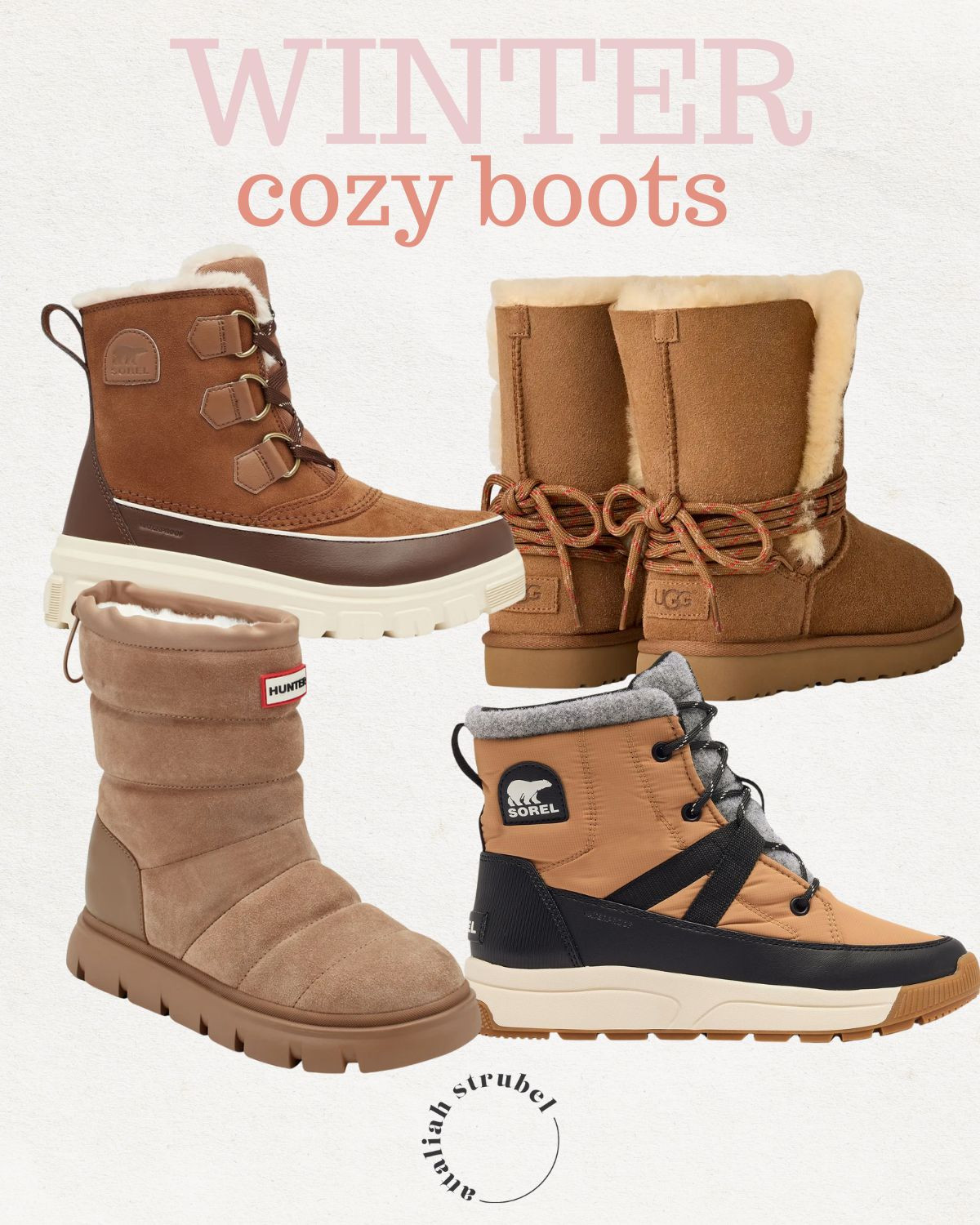 Cozy winter boots! Sorel. Hunter Boots. UGG Boots. 

 #LTKCyberWeek #LTKGiftGuide #LTKTravel
