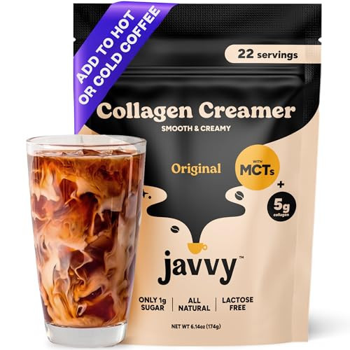 Javvy Protein Coffee Creamer - Made with Grass Fed Pasture Raised Collagen - Hair, Skin & Nail support with Energy-Boosting MCTs, Keto Friendly, Lactose Free & Gluten Free, 22 Servings | Amazon (US)