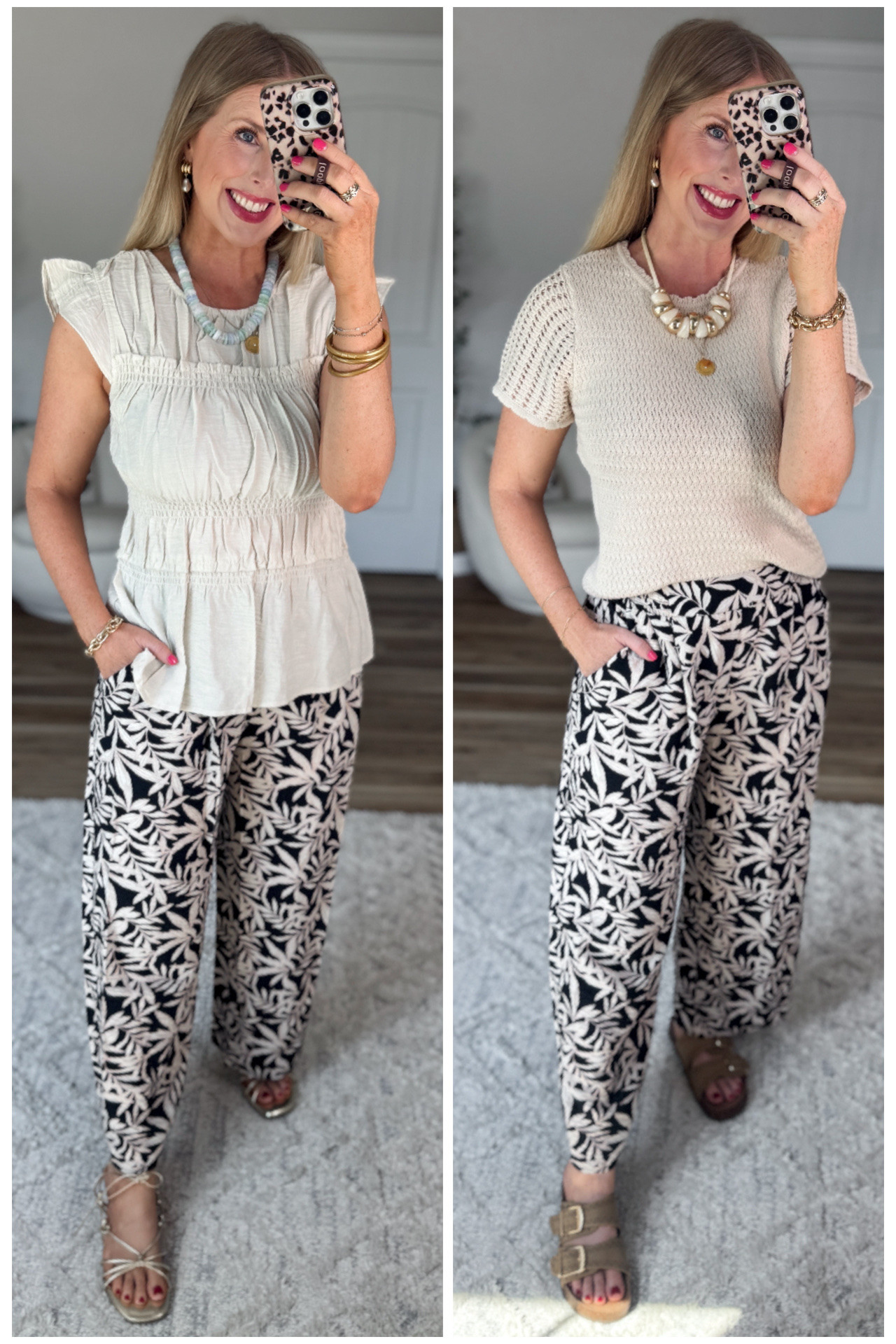 2 ways to style these time and tru printed pants from Walmart

#LTKmomlife #LTKootd