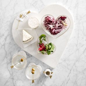 White Marble Heart Cheese Board | Williams-Sonoma