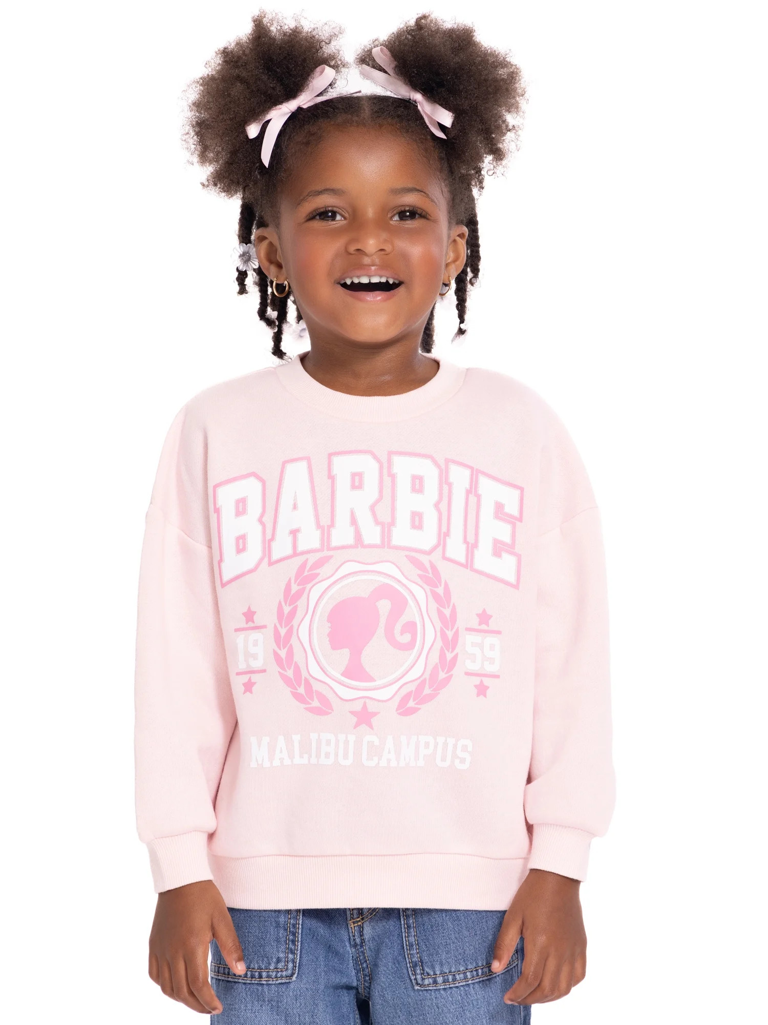 Barbie Toddler Girls Graphic Crewneck Sweatshirt with Long Sleeves, Sizes 12M-5T | Walmart (US)