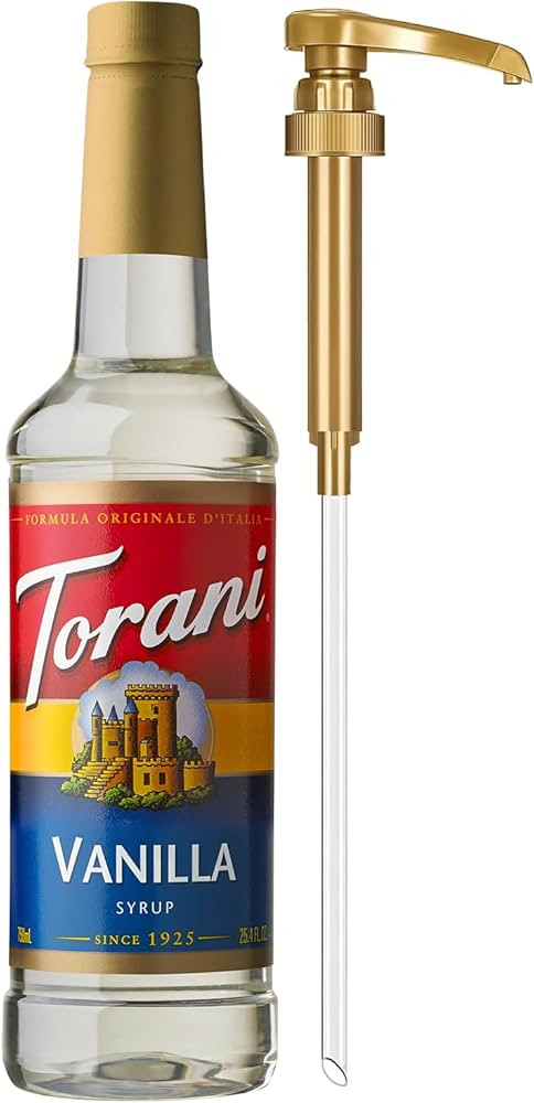 Torani Coffee Syrup, Vanilla Flavored Syrup for Drinks, Pump Included, 25.4 Fl Oz | Amazon (US)