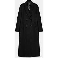 Zara - Double-Breasted Long Coat - Black - L - Woman | Zara US