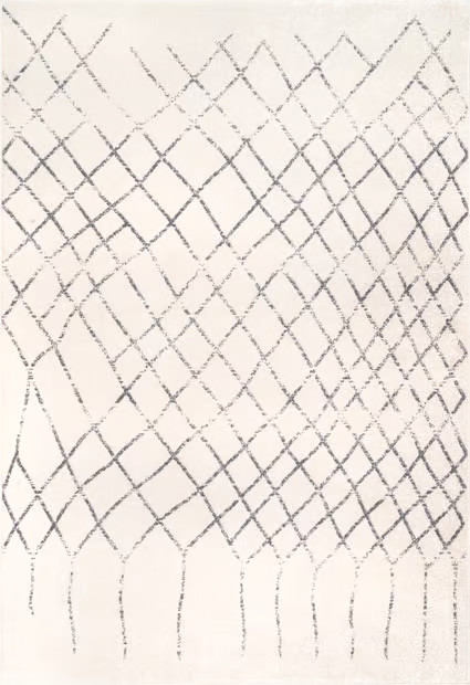 Ivory Faded Moroccan Trellis Area Rug | Rugs USA