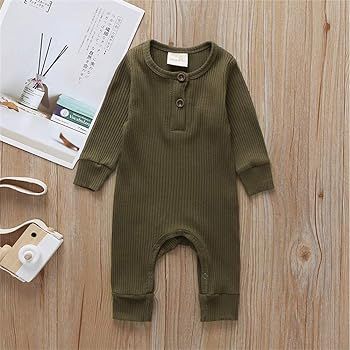 Gouldenhui Newborn Baby Boy Girl Romper Cotton Ribbed Clothes Breasted Jumpsuits One Piece Summer Sh | Amazon (US)