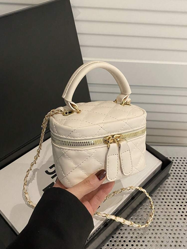 Leichte Mini-Tasche, Kettentasche, Gesteppte Tasche, Handtasche, Beuteltasche, Geeignet Für Mädchen, Studentinnen Und Bürodamen, Ideal Für Büro, Universität, Arbeit, Pendeln, Outdoor-Aktivitäten, Reisen Und Picknicks. | SHEIN