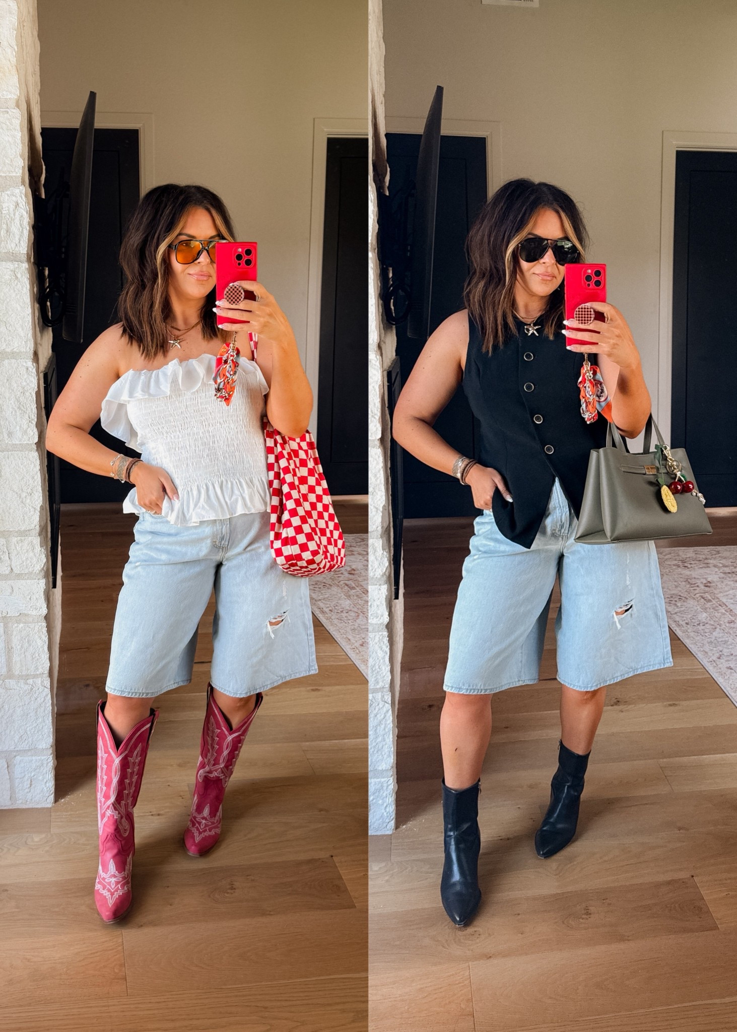 Long denim shorts. I’m kinda digging them 
Tops: XL
Shorts: 14


#LTKFindsUnder50 #LTKStyleTip #LTKMidsize