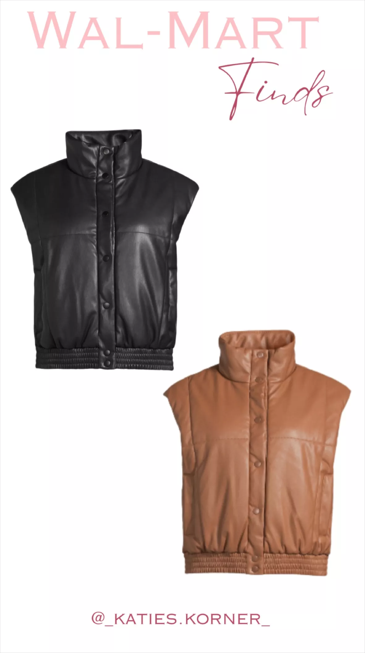 Women's Faux Leather Puffer Vest - … curated on LTK