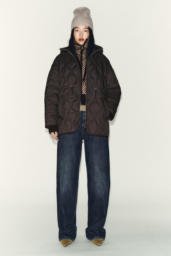 WATER REPELLENT HOODED PUFFER JACKET | Zara US