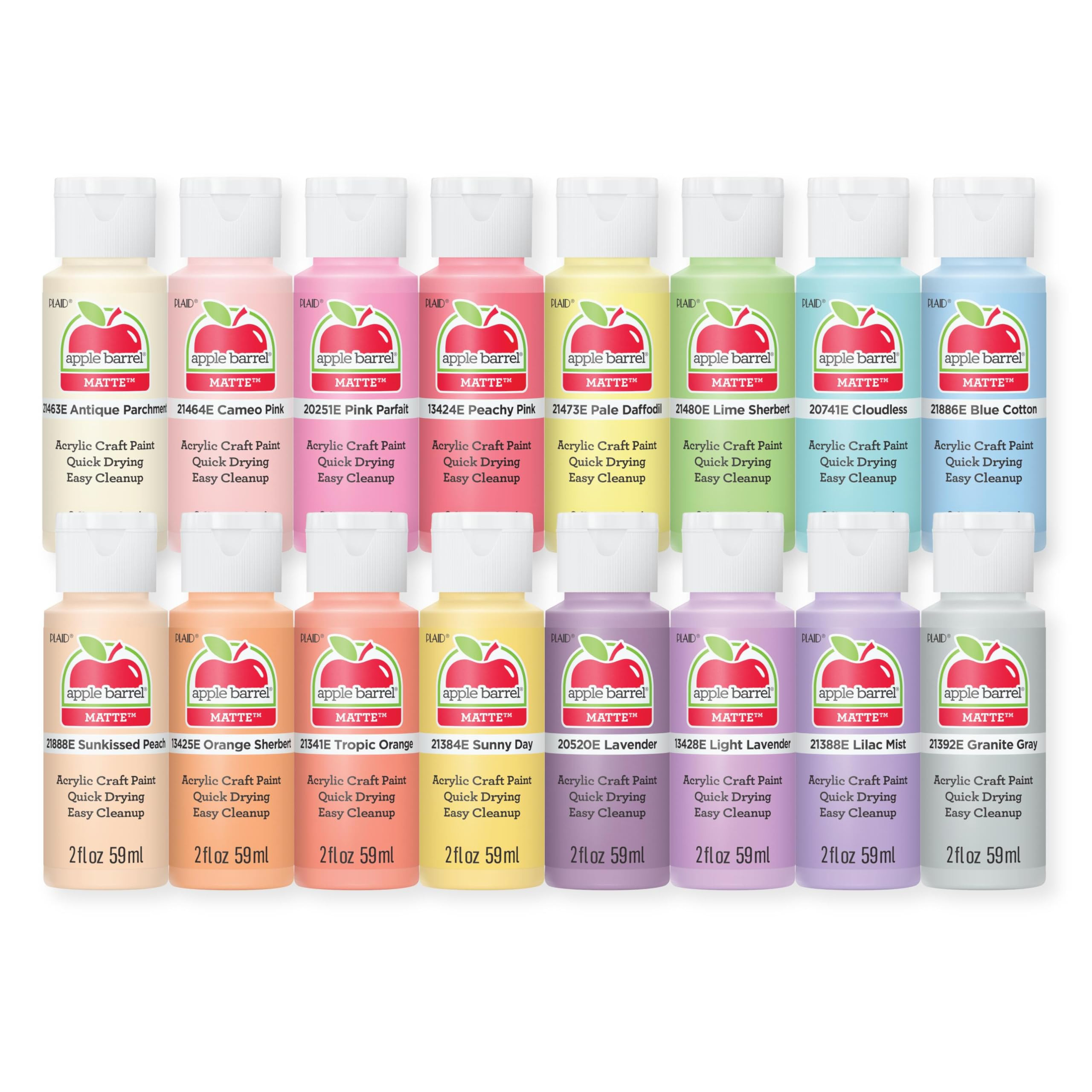 Apple Barrel, Acrylic Paint Set, 16 pc - 2 oz Bottles, Pastel Perfection, Perfect for DIY Arts an... | Amazon (US)