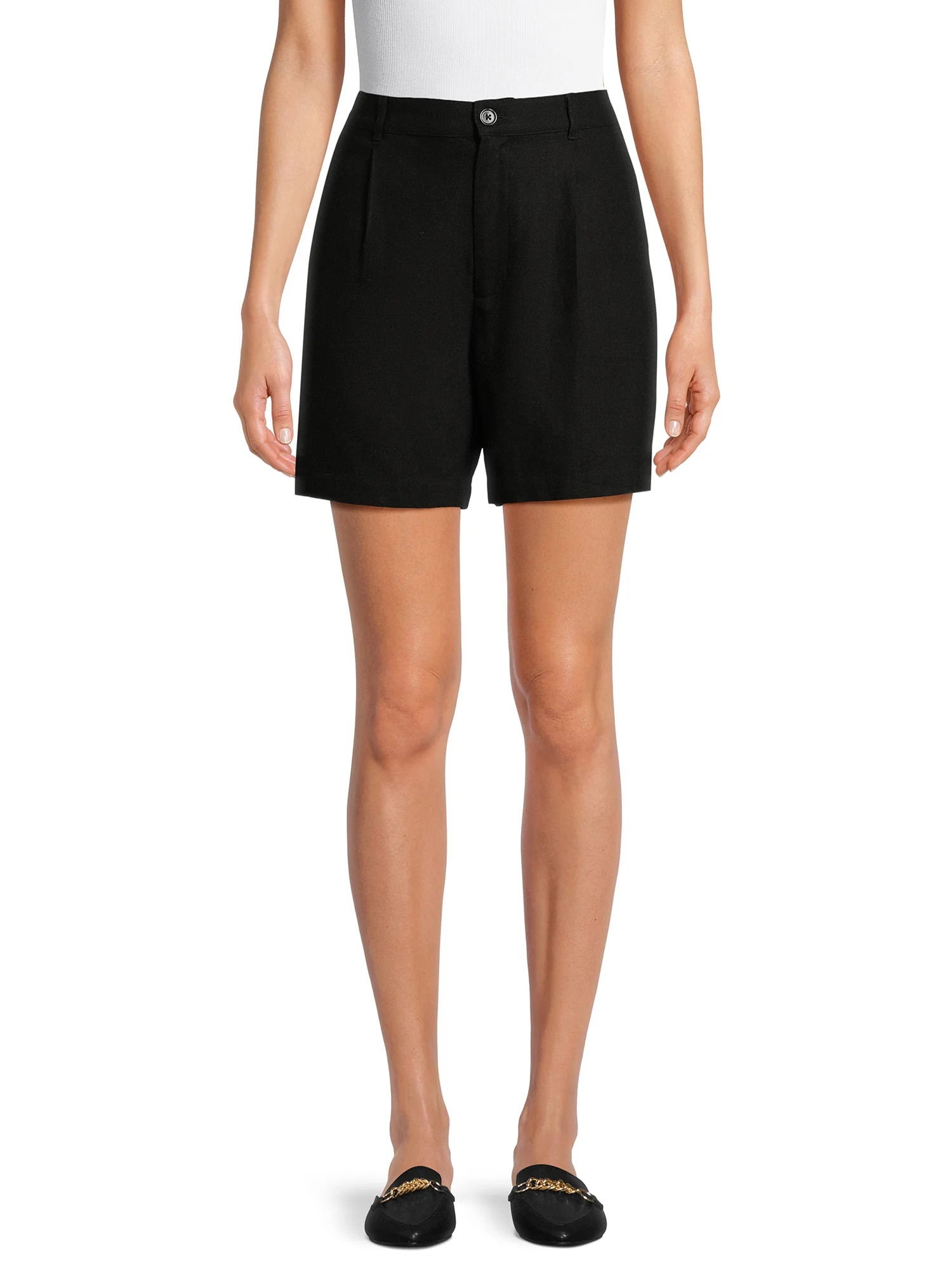 Time and Tru Women?s Linen-Blend Shorts, 5? Inseam, Sizes XS-XXXL | Walmart (US)