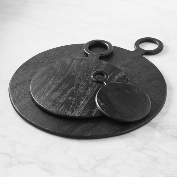 Black Wood Round Cheese Boards | Williams-Sonoma