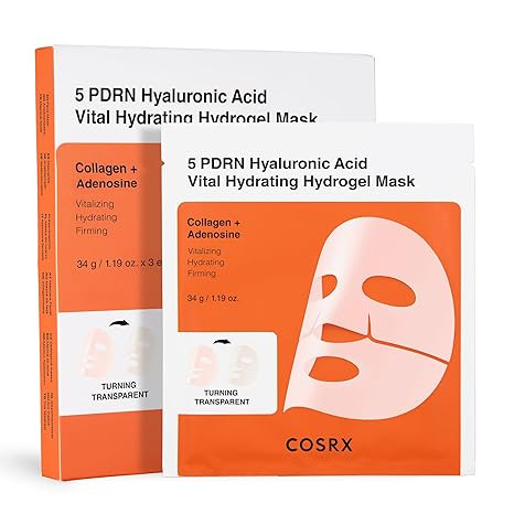 COSRX 5 PDRN Hyaluronic Acid Vital Hydrating Hydrogel Mask, Overnight Hydrogel Face Mask for Glas... | Amazon (US)