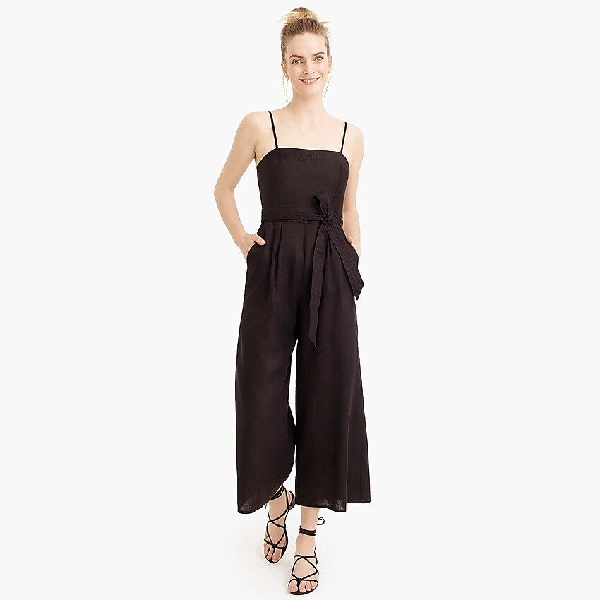 Tie-waist linen jumpsuit | J.Crew US