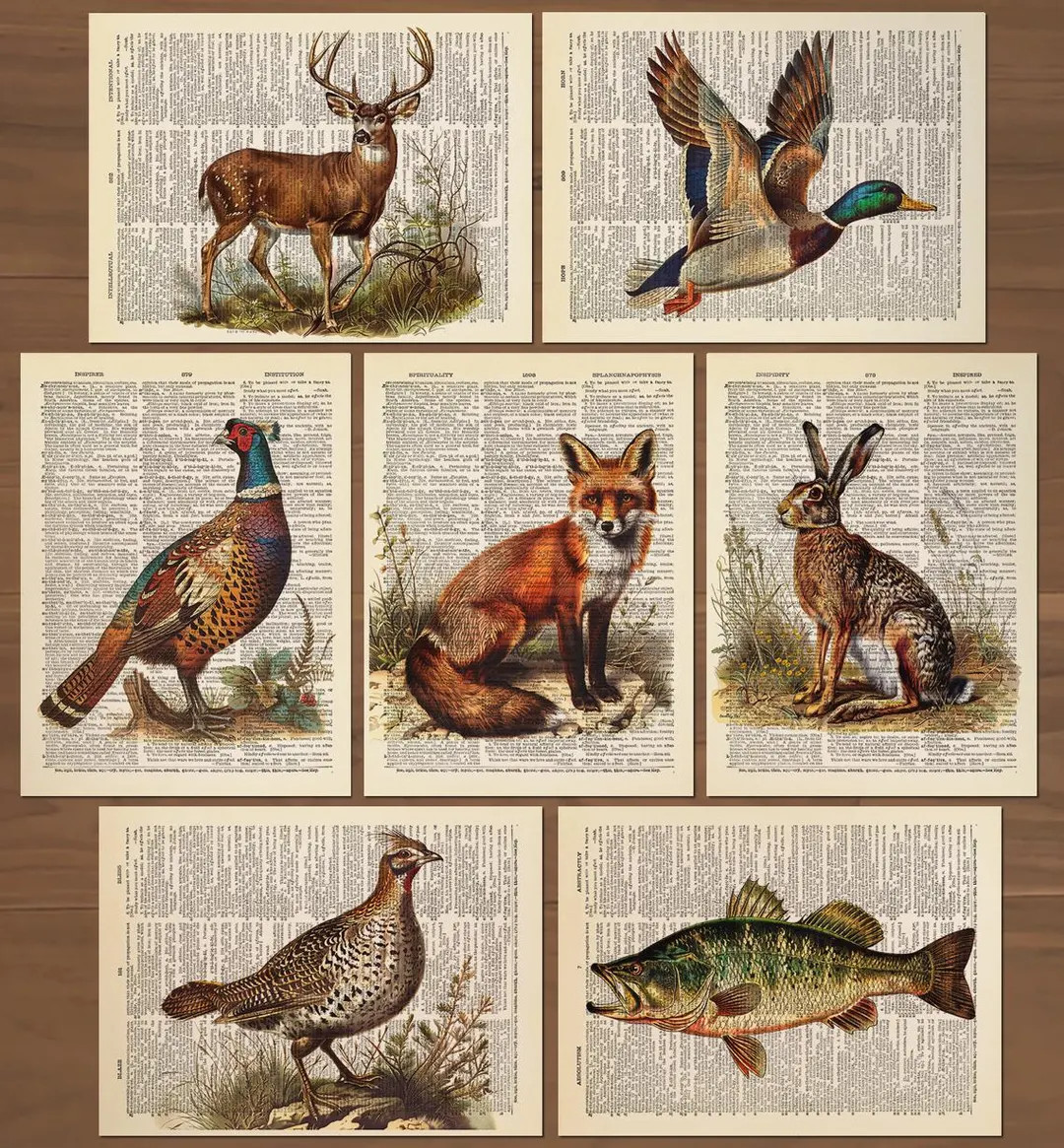 Hunting Decor Mallard Duck Art Print Set of 7 Fishing Hunting Wall Art Hunting Nursery Decor Duck... | Etsy (US)