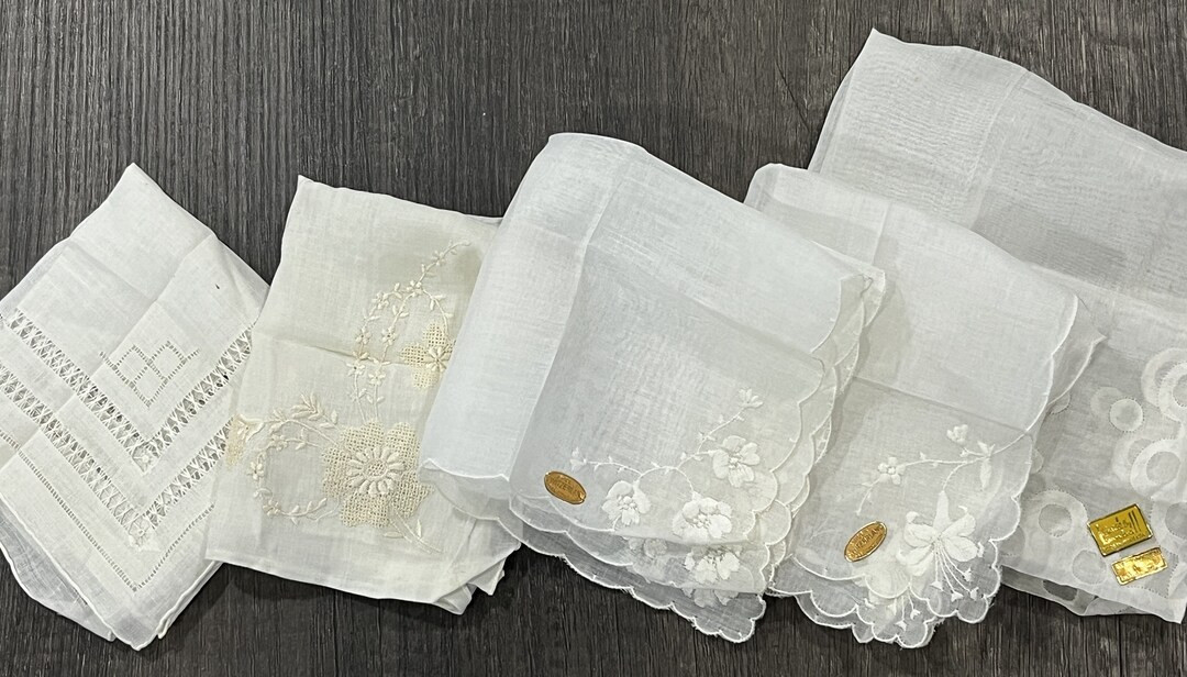 Set of 5 Vintage Cotton Hankies With Floral Decoration Swiss Handkerchiefs Made in Switzerland Ki... | Etsy (US)