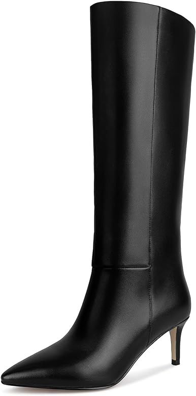 wetkiss Knee High Boots for Women, with Stiletto Heel and Pointed Toe Design, Classic and Sexy | Amazon (US)