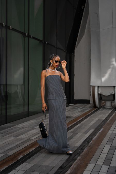 Grey Maxi Dress — wear it with a blazer to the office or by itself to an after work cocktail party. She’s versatile! Jewelry from Lapo Lounge 🩶

#LTKstyletip #LTKparties #LTKworkwear