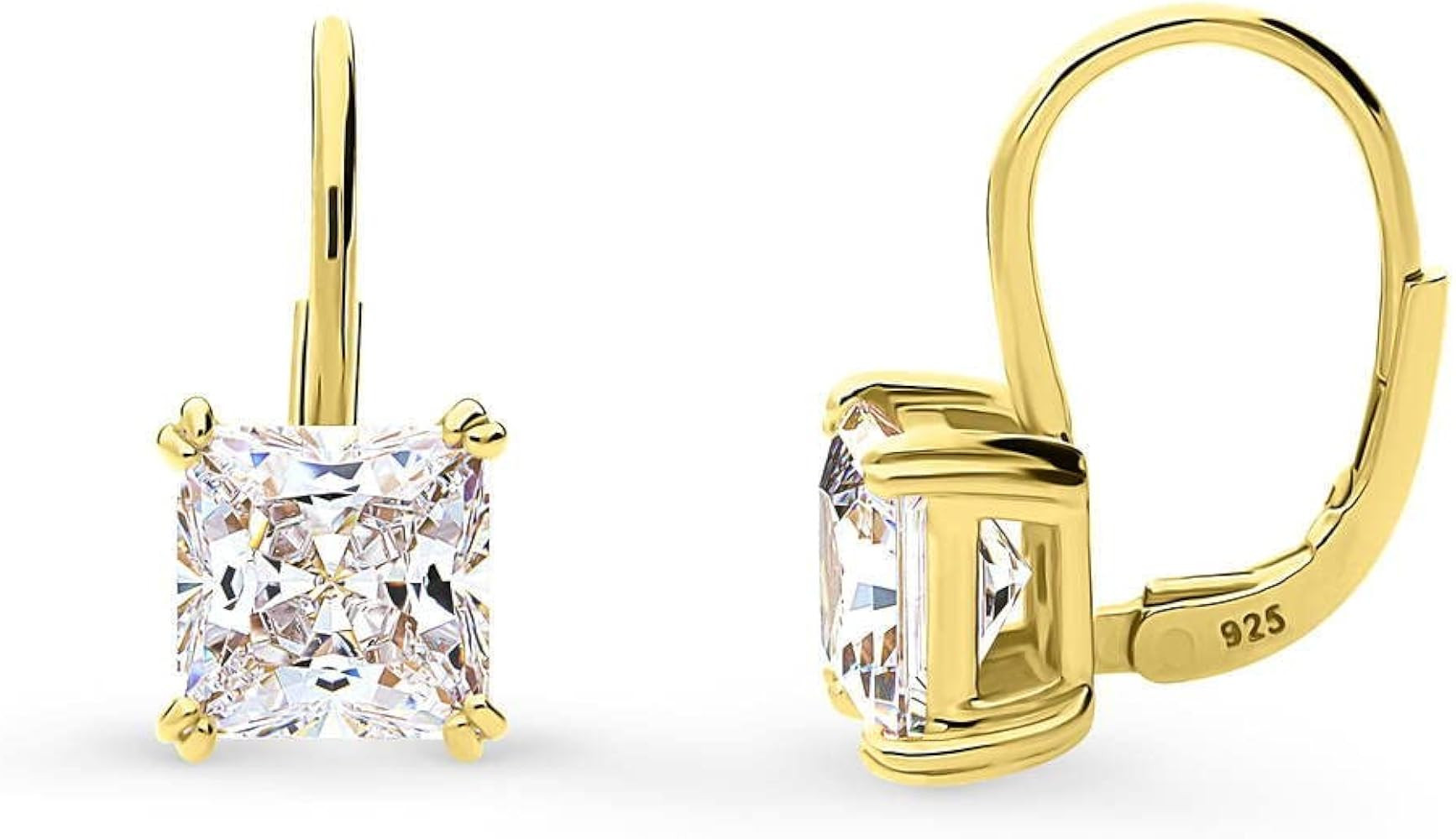 BERRICLE Sterling Silver CZ Solitaire Cubic Zirconia Leverback Drop Dangle Earrings for Women, As... | Amazon (US)