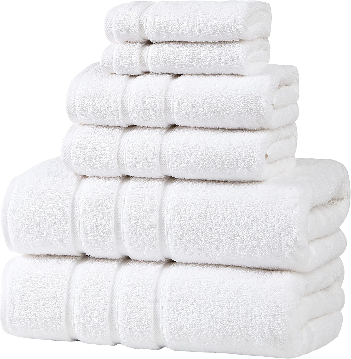 White Bath Towel Set - Turkish Cotton Hotel Towels - Turkish Bathroom Towel Set - Turkish Cotton ... | Amazon (US)