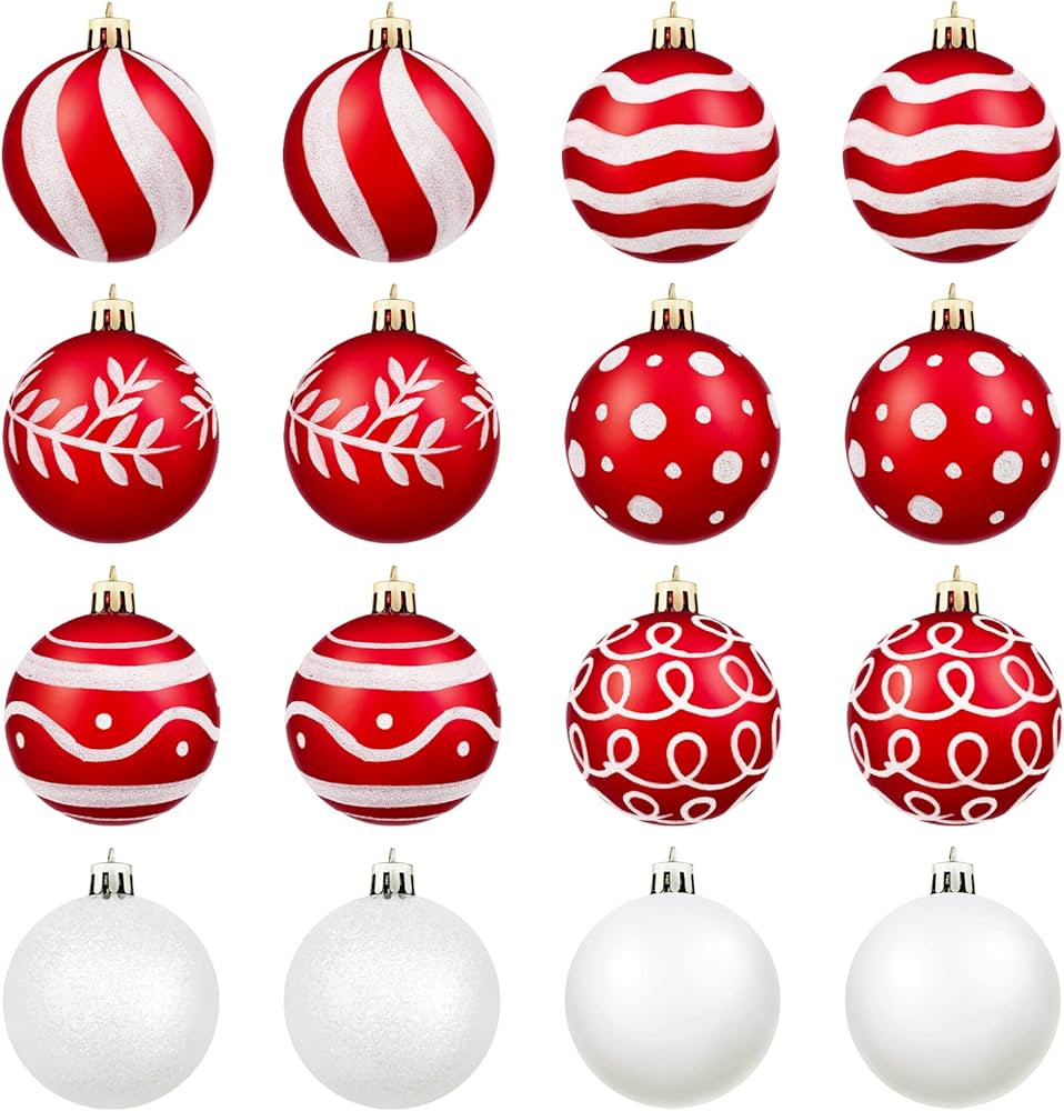 MCEAST 16 Pieces 3.15 Inches Christmas Balls Christmas Tree Pendants Shatterproof Decorative Baub... | Amazon (US)