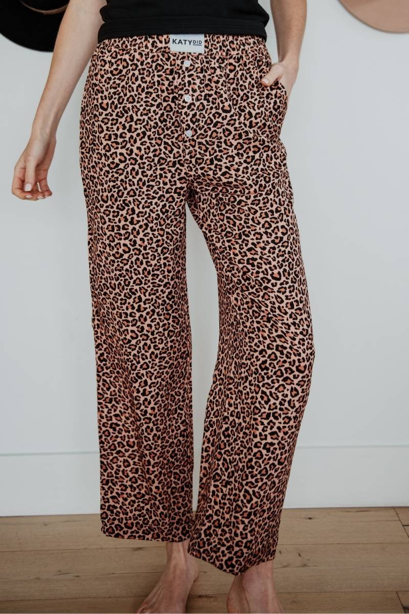 Brown Leopard Print Boxer Pants Women | Katydid