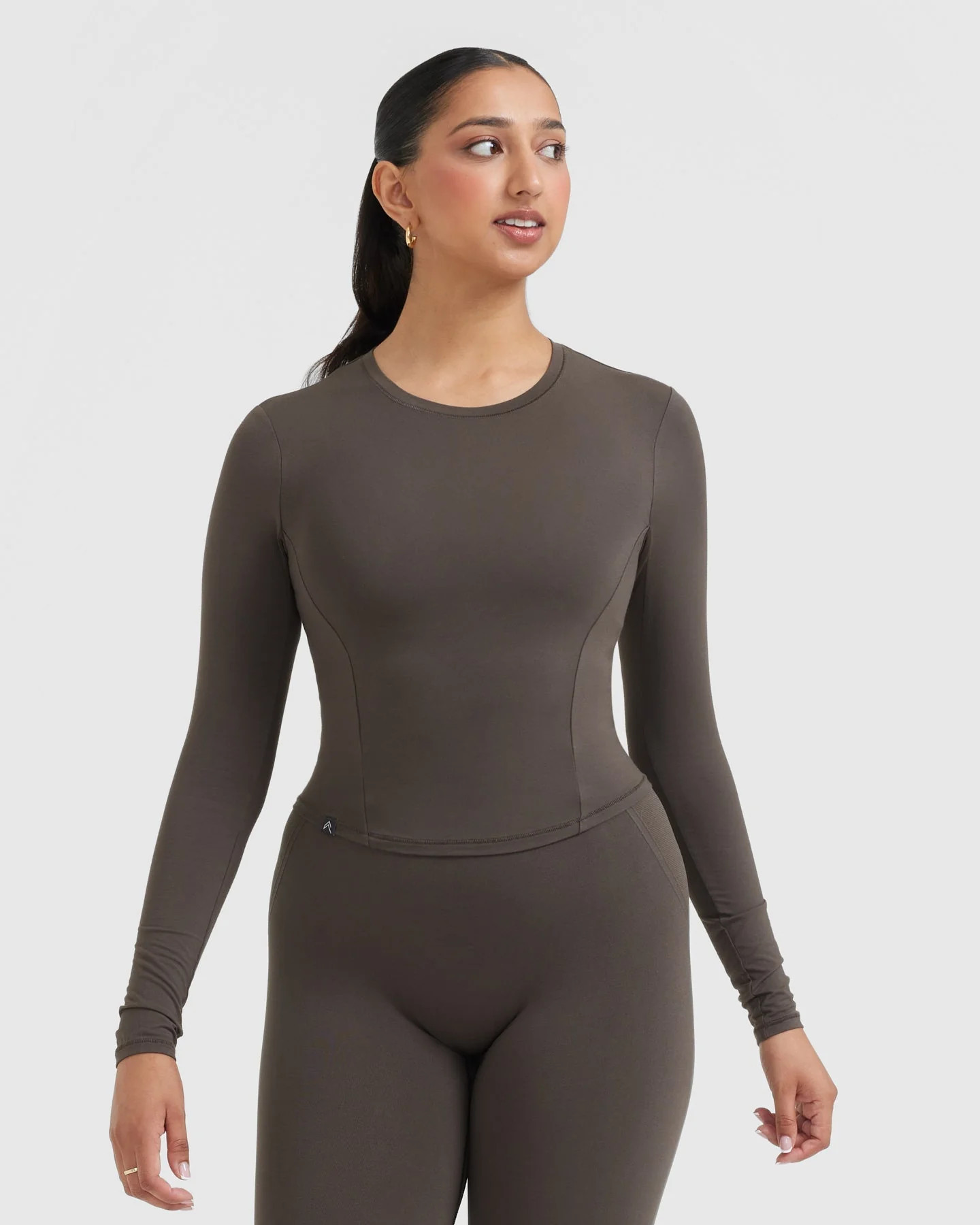 Mellow Soft Mid Long Sleeve Top 
 Deep Taupe | Oner Active (UK / US)