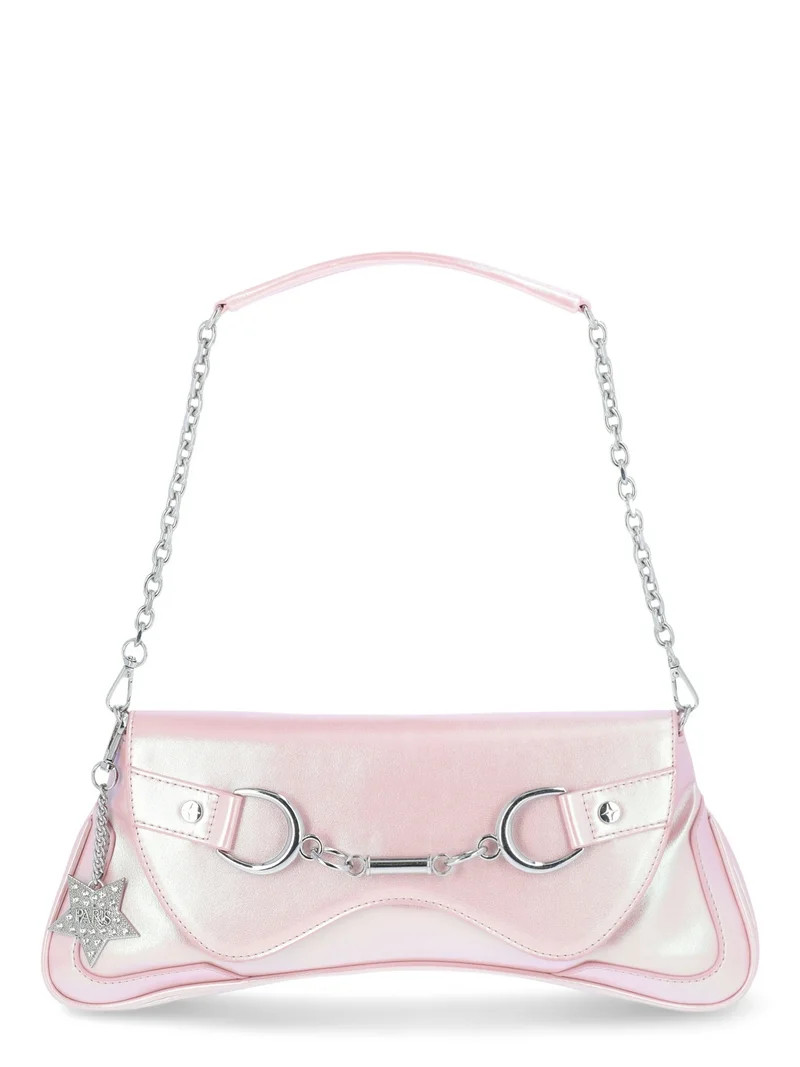 Paris Hilton Women’s Rider Large Shoulder Baguette Bag, Shimmery Pink - Walmart.com | Walmart (US)