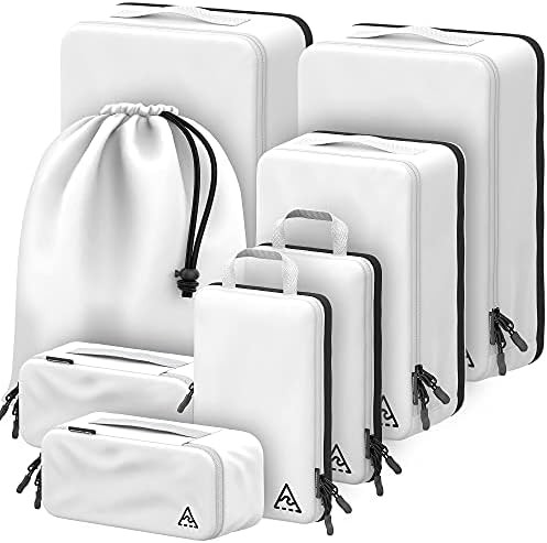 WELL TRAVELED 8-piece Compression Packing Cubes For Travel with HybridMax Double Capacity Design ... | Amazon (US)