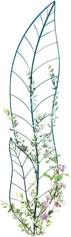 Collections Etc Green Leaf Trellis Garden Decor - Climbing Plant Yard Stake, Green | Amazon (US)