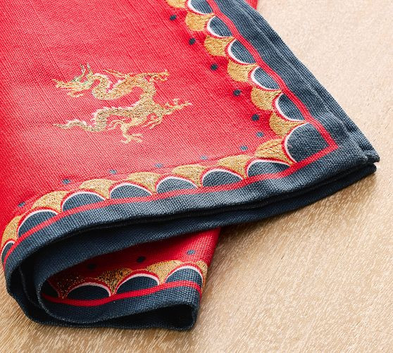 Lunar New Year Cotton Napkins - Set of 4 | Pottery Barn CA