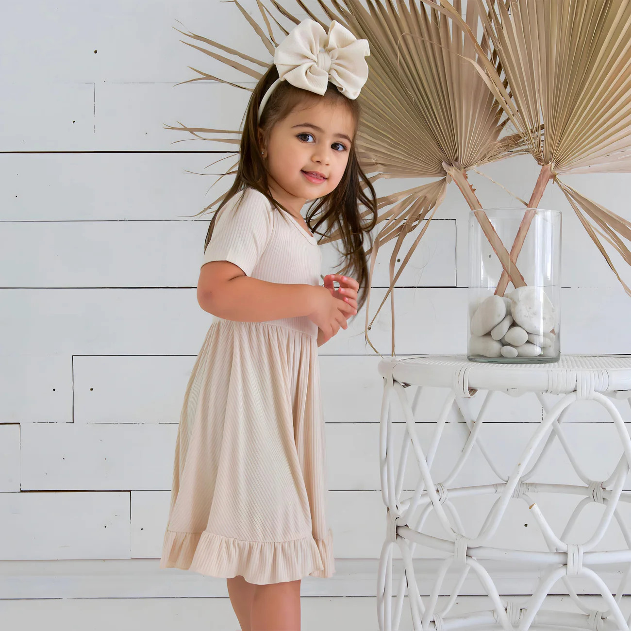 OAT RIB DREAM RUFFLE DRESS | Dream Big Little Co.