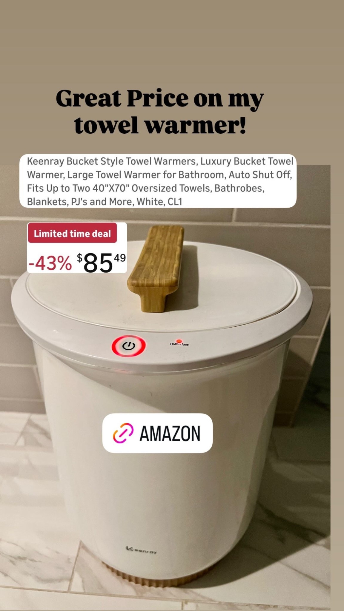 Great Price on my Amazon towel warmer!

#LTKSaleAlert #LTKselfcare #LTKmorningroutine