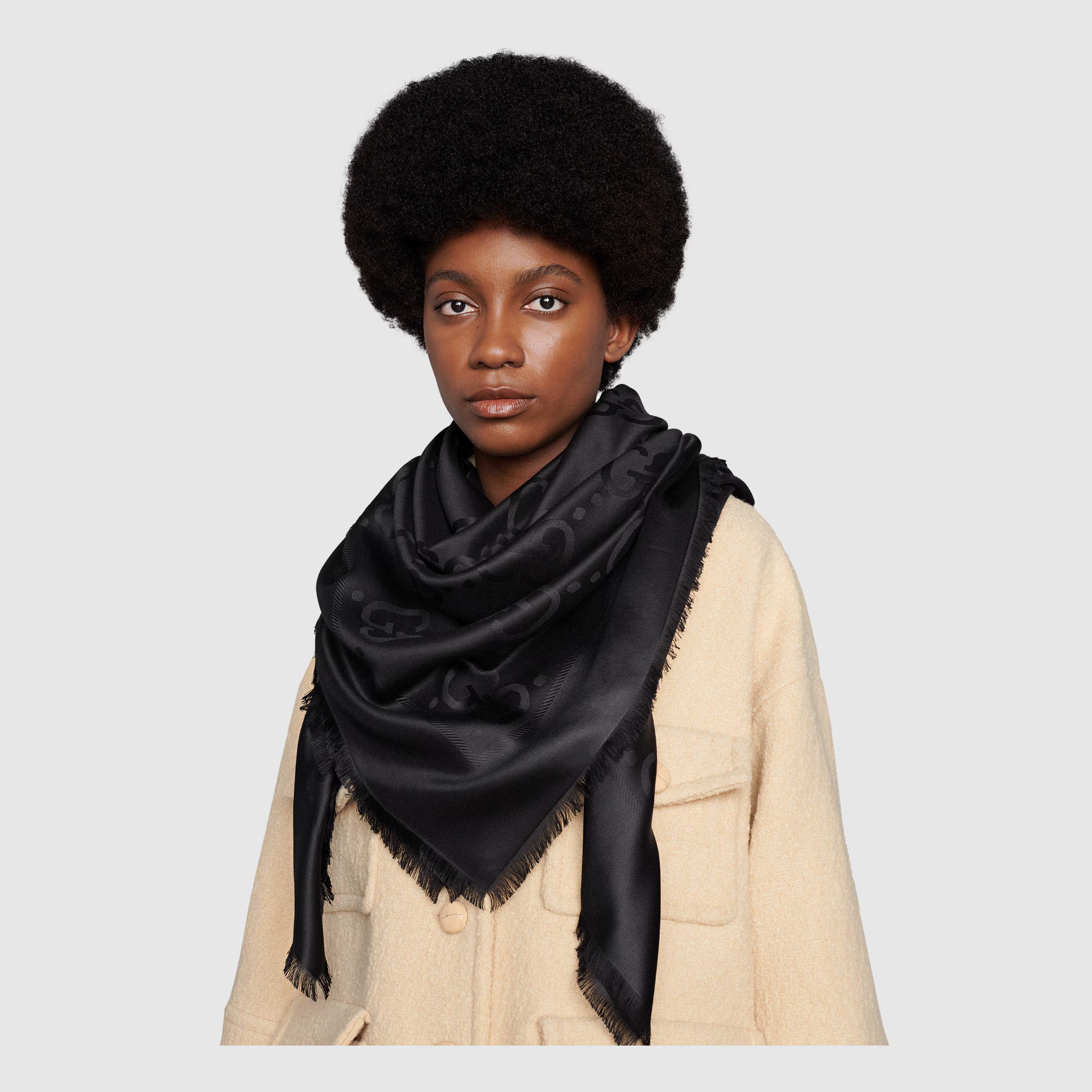 Gucci GG jacquard silk wool shawl | Gucci (US)