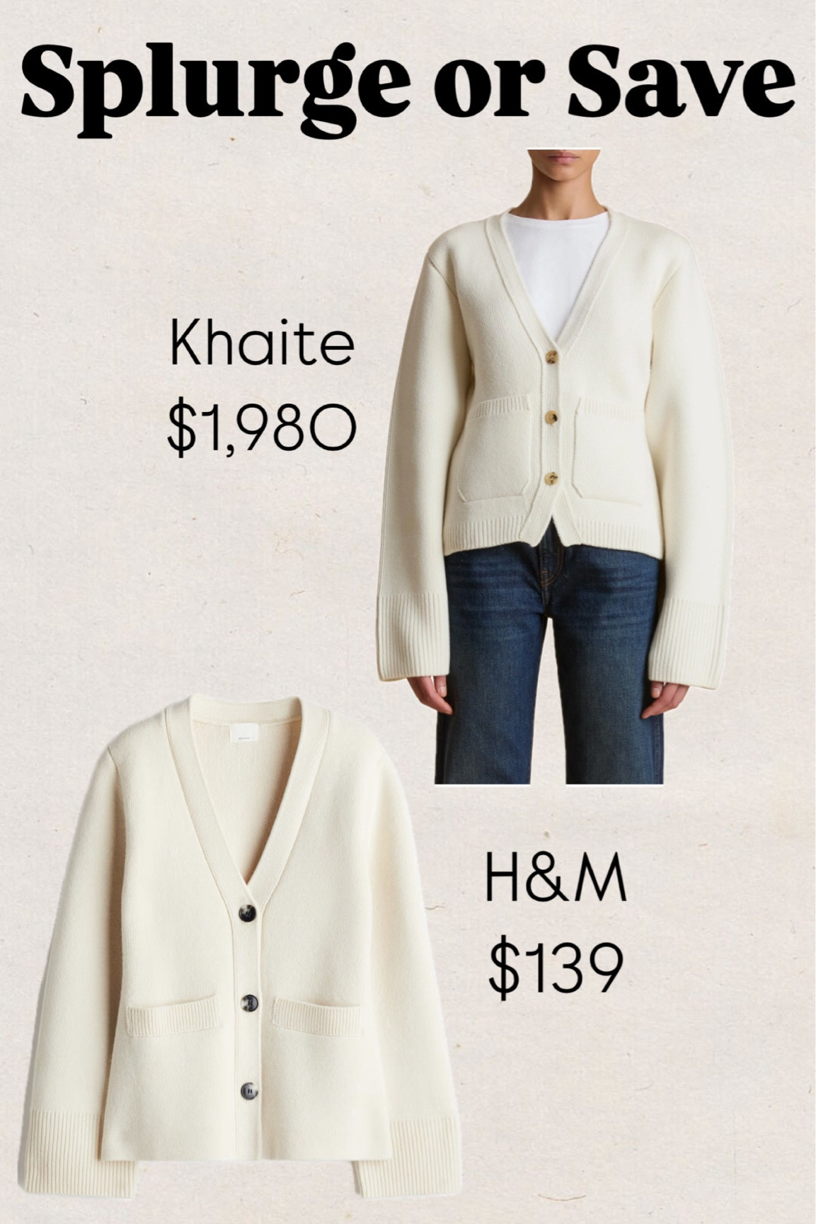 Splurge or save
Khaite Scarlet cardigan sweater
H&M cardigan
Wool cardigan
Look for less
Gifts for her

#LTKSeasonal #LTKGiftGuide #LTKHoliday