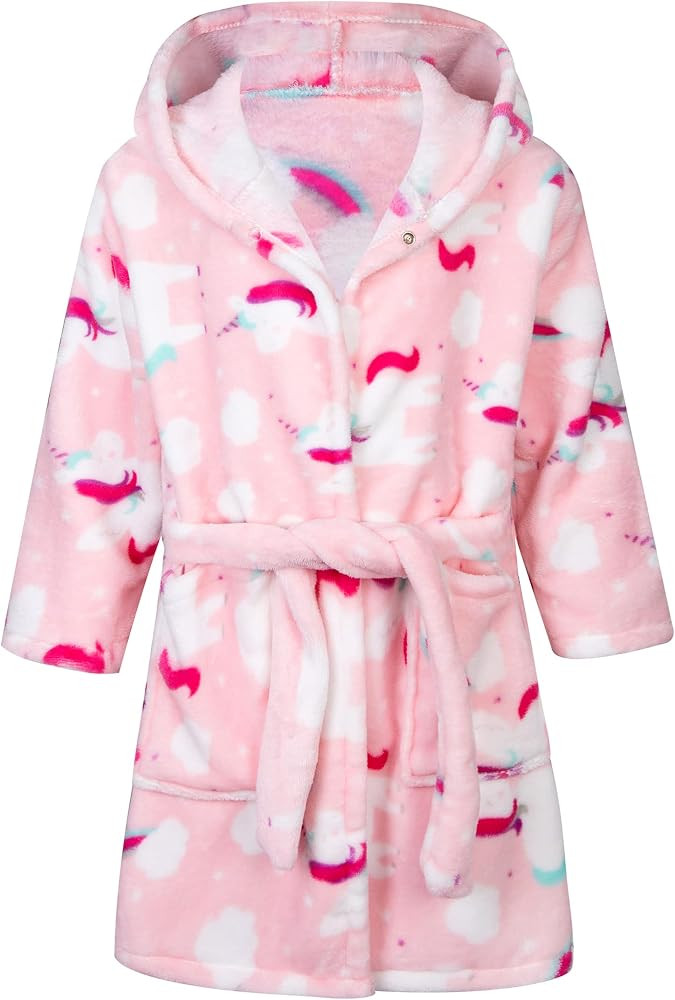 Boys Girls Robe Toddler Hooded Cartoon Dinodaur Plush Bathrobe for Boys Girls | Amazon (US)