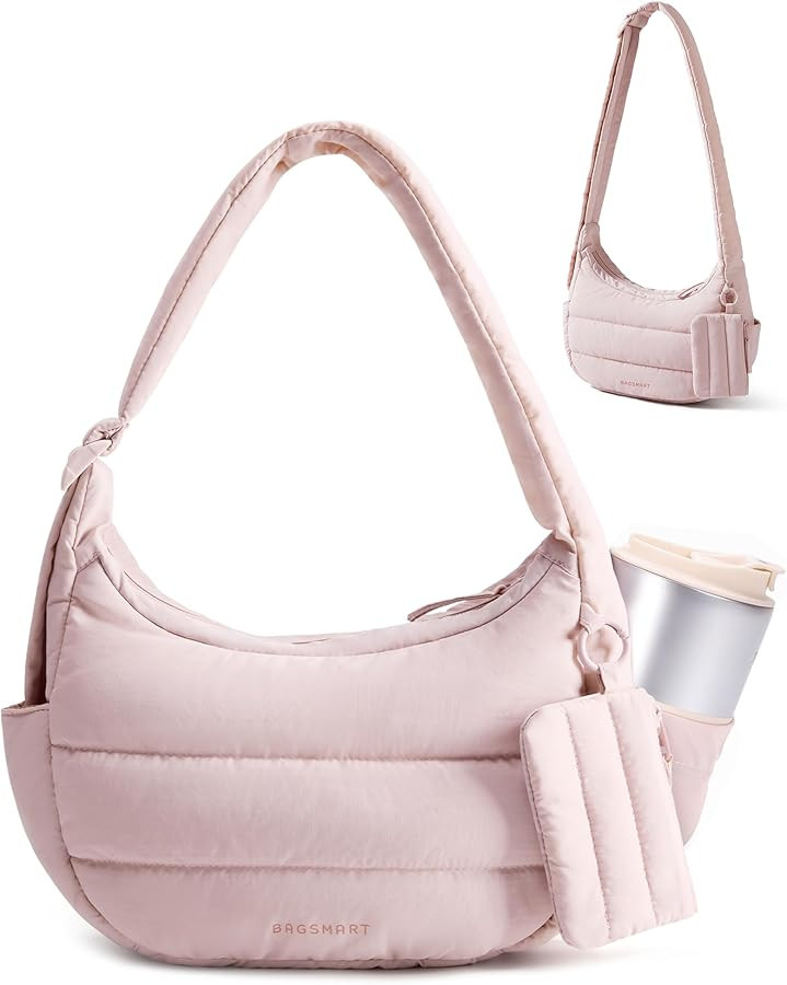 BAGSMART Shoulder Bag for Women Small Puffer Purses Crossbody Bag, Lightweight Fluffy Hobo Handba... | Amazon (US)