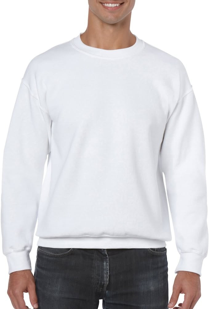 Gildan Men's Fleece Crewneck -Sweatshirt Style G18000, White, Medium at Amazon Men’s Clothing s... | Amazon (US)