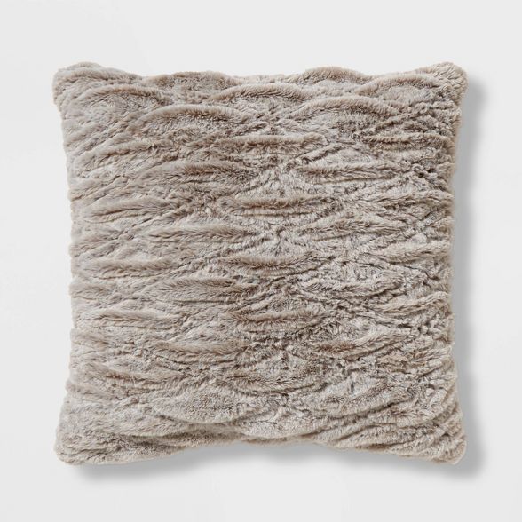 Euro Solid Ruched Faux Fur Throw Pillow - Threshold™ | Target