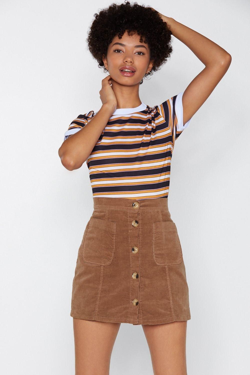From Now Button Corduroy Skirt | NastyGal (US & CA)