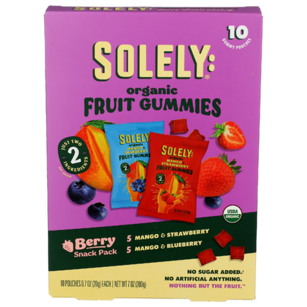 Solely Organic Berry Snack Pack Fruit Gummies 10 Pack | Instacart
