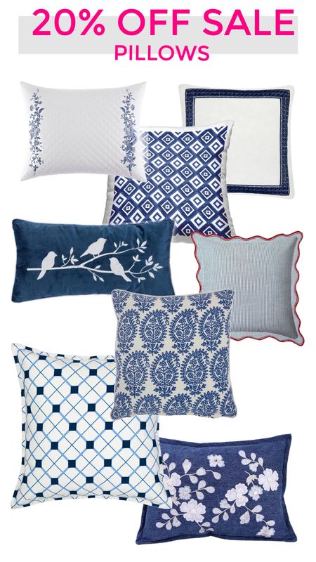 Here are some of my favorite blue and white pillows from Kohl’s! And amazing news – – they are 20% off right now! Happy shopping!

#LTKhome #LTKsalealert
