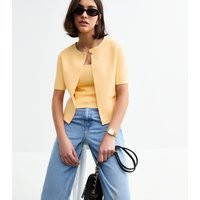 Women's Yellow Short Sleeve Button Cardigan New Look | New Look (UK)
