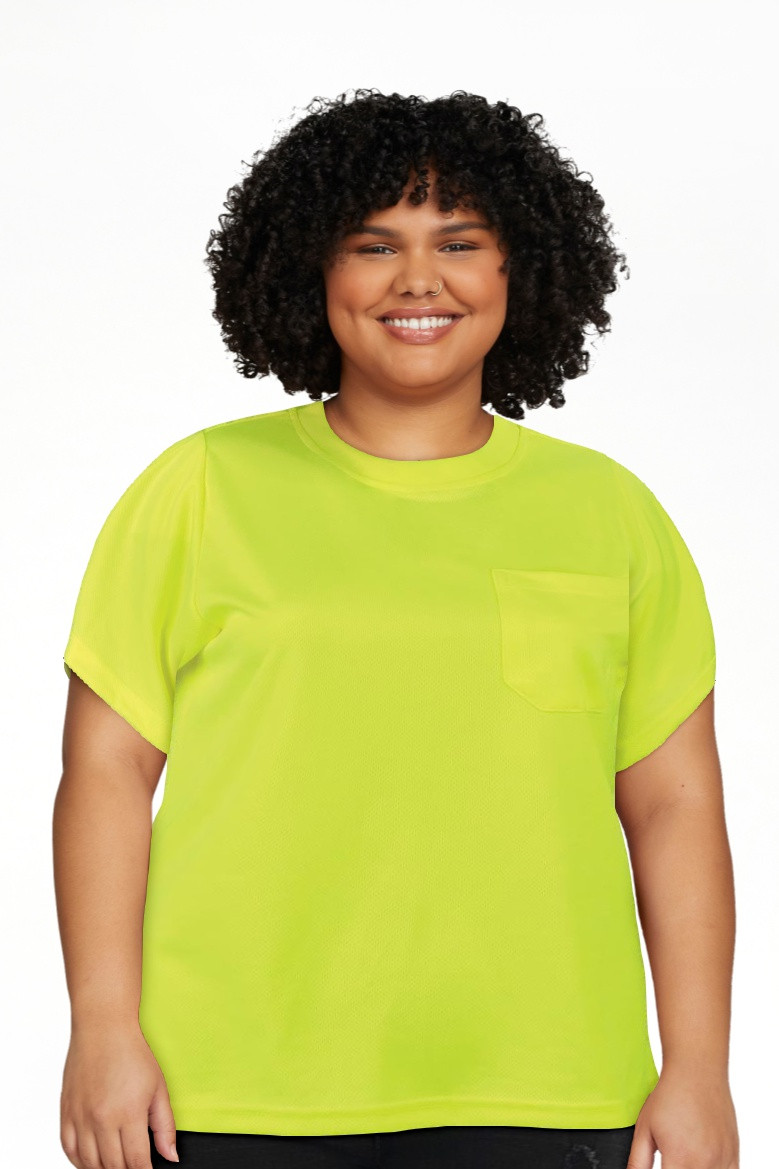 Women's High Visibility Short-Sleeve T-Shirt with Pocket, Non-Certified, Lime, Medium, SAFEGEAR | Walmart (US)